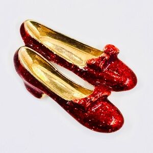 Wizard Of Oz Dorothy Red Ruby Slippers Brooch 2.25” X 1.5”